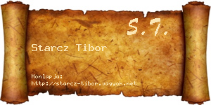 Starcz Tibor névjegykártya